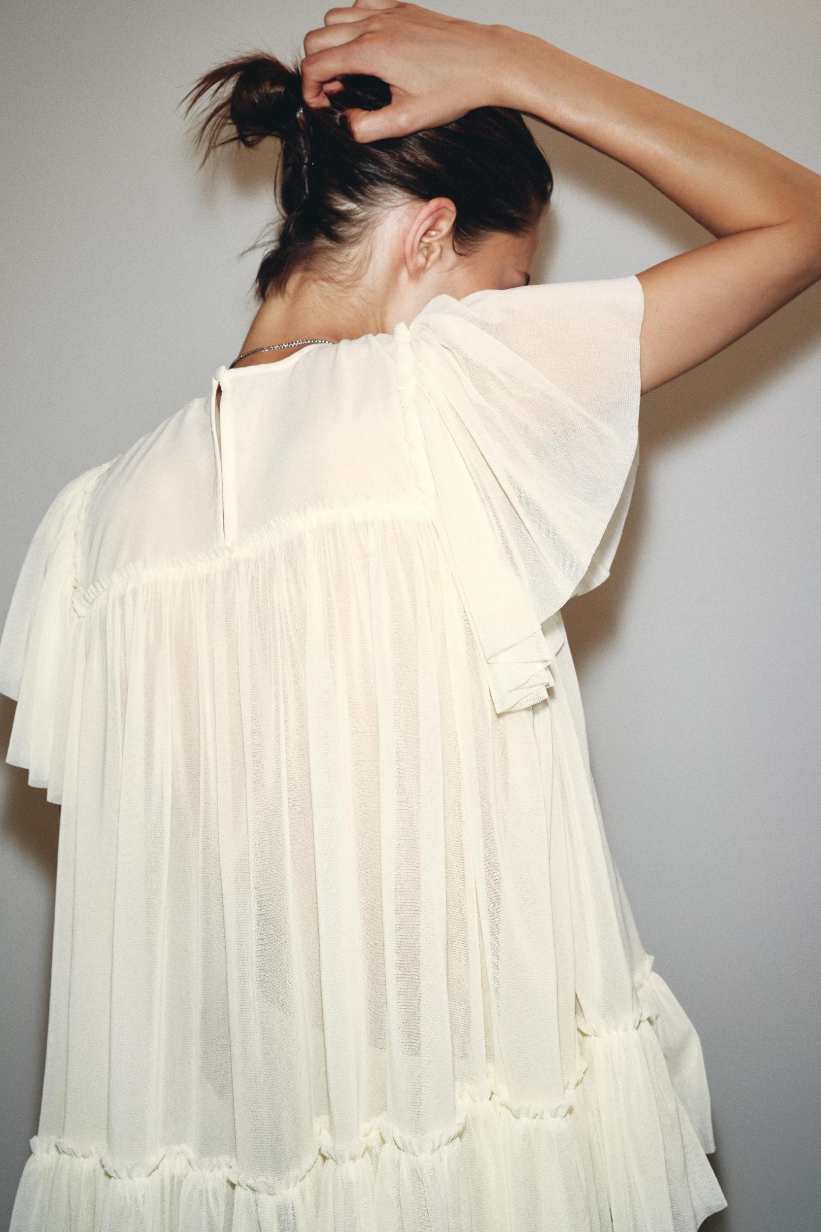 EMBROIDERED FLOWY TOP Product Image