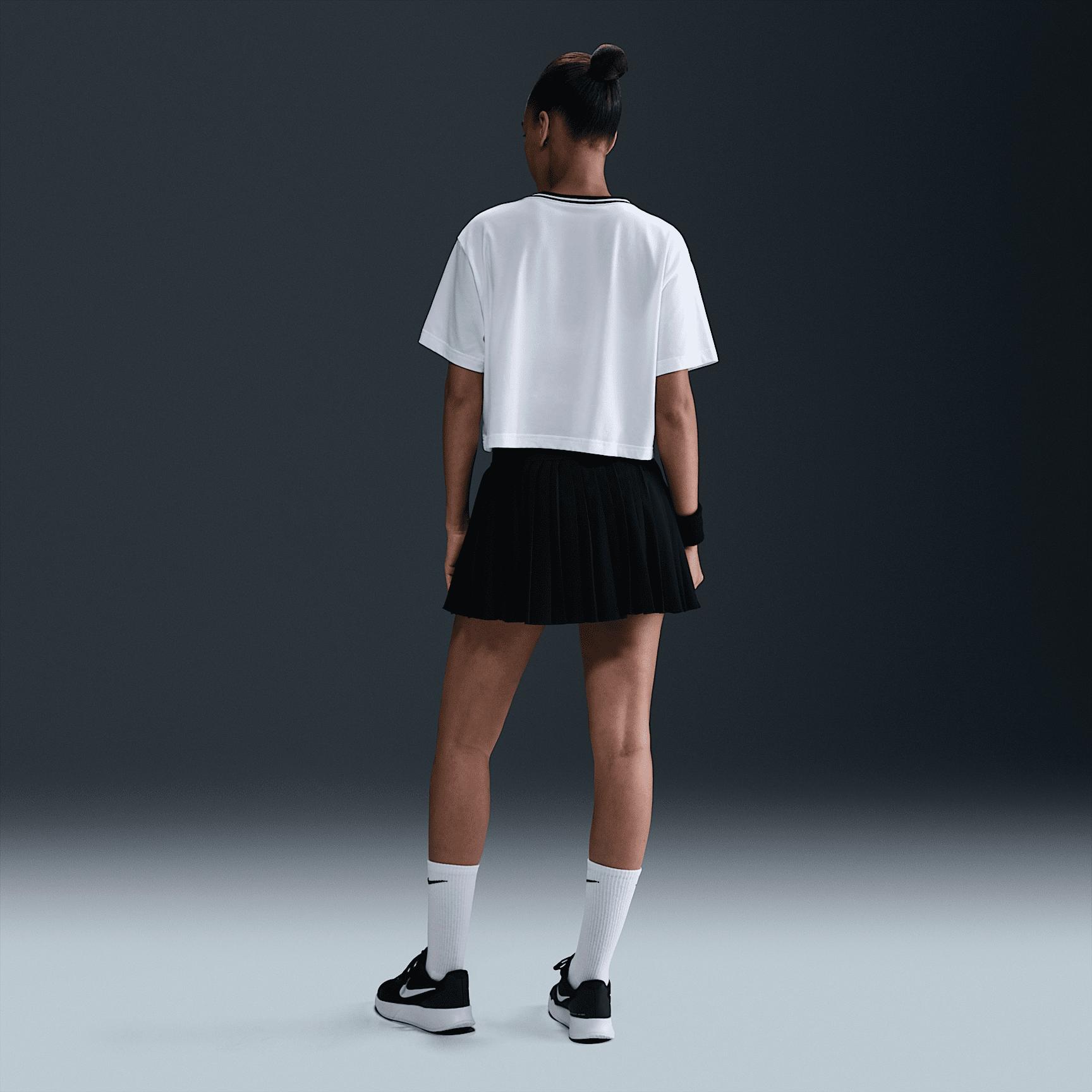 Nike Womens Heritage Dri-FIT Short-Sleeve Cropped T-Shirt | HJ3640-402 Product Image