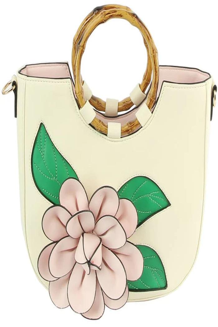Women Flower Satchel Evening Purse Two Handle Product Image