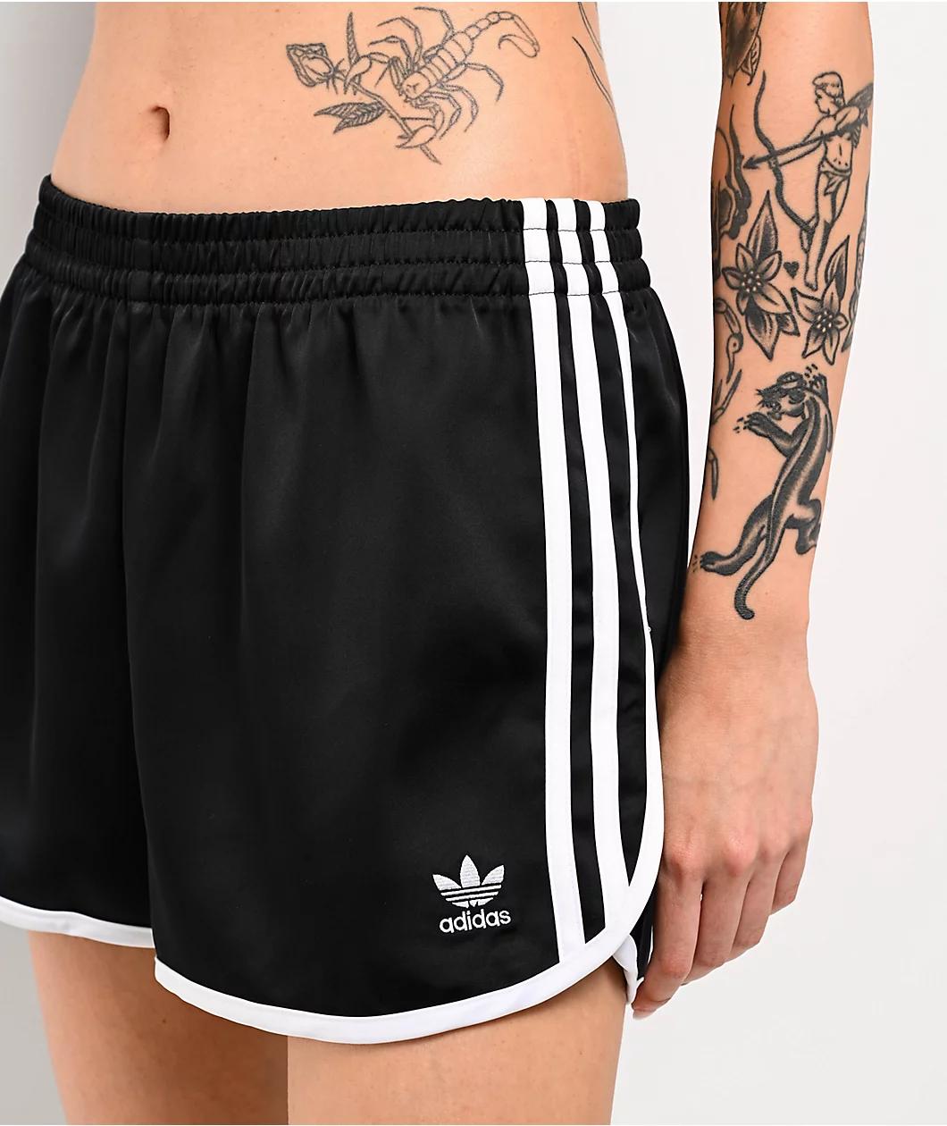 adidas Originals Adicolor 3-Stripes Sprinter Black Track Shorts Product Image