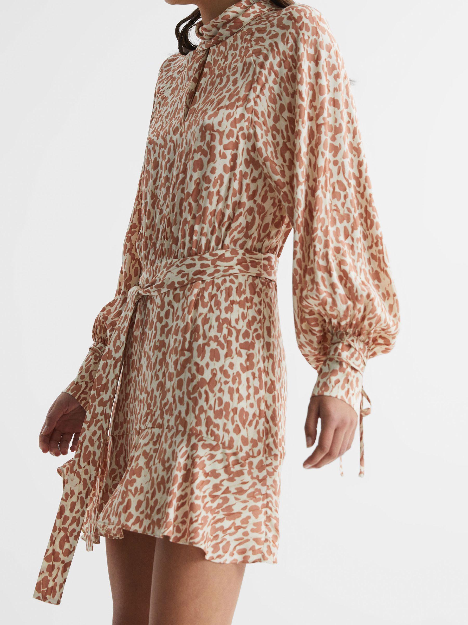 Animal Print Mini Dress in Neutral Product Image