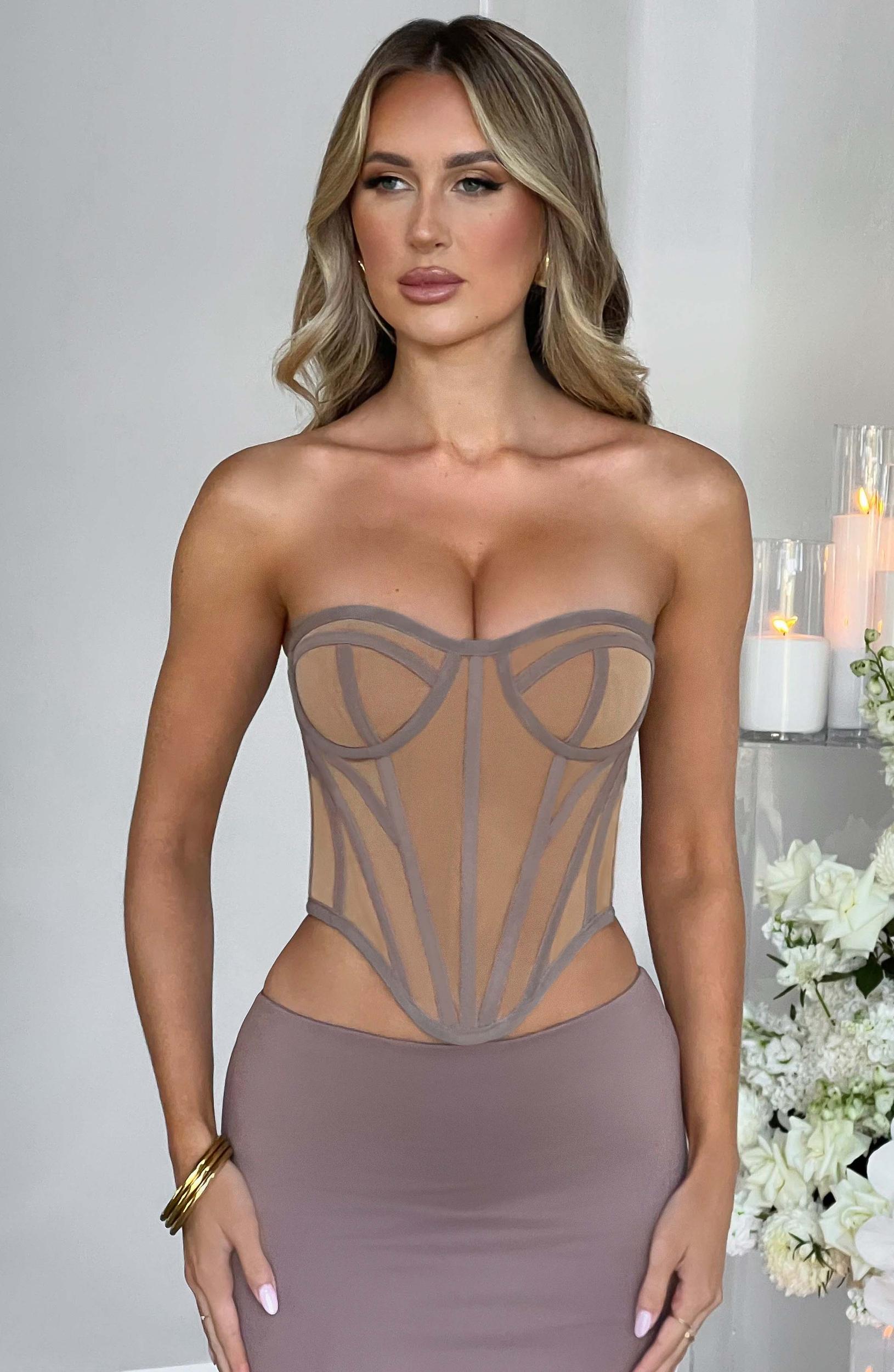 Santanna Corset - Chocolate/Nude Product Image