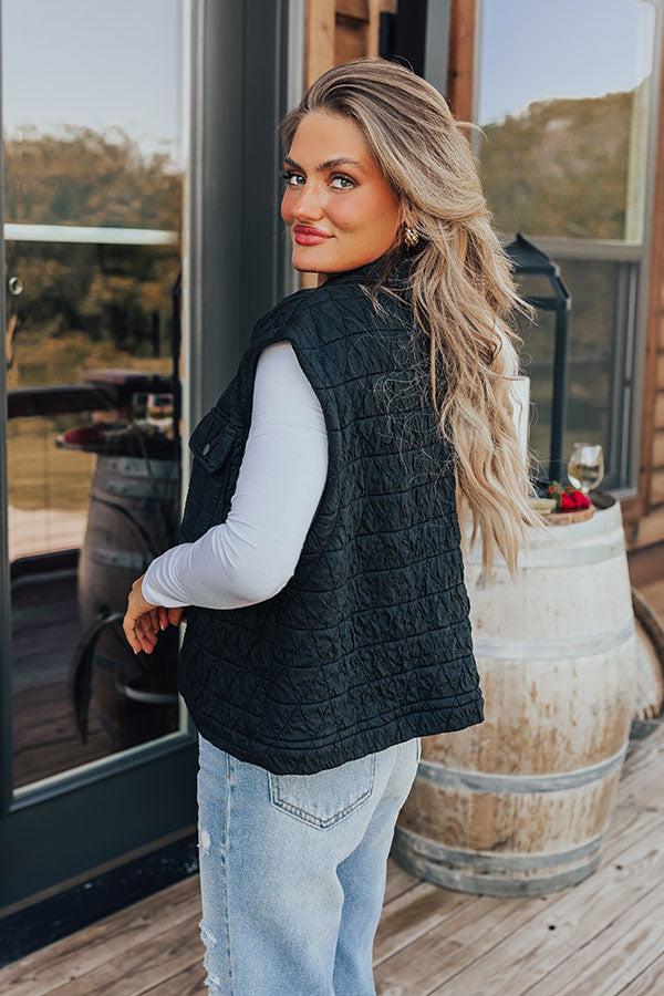 Mountain Lodge Cutie Quilted Vest in Black Product Image