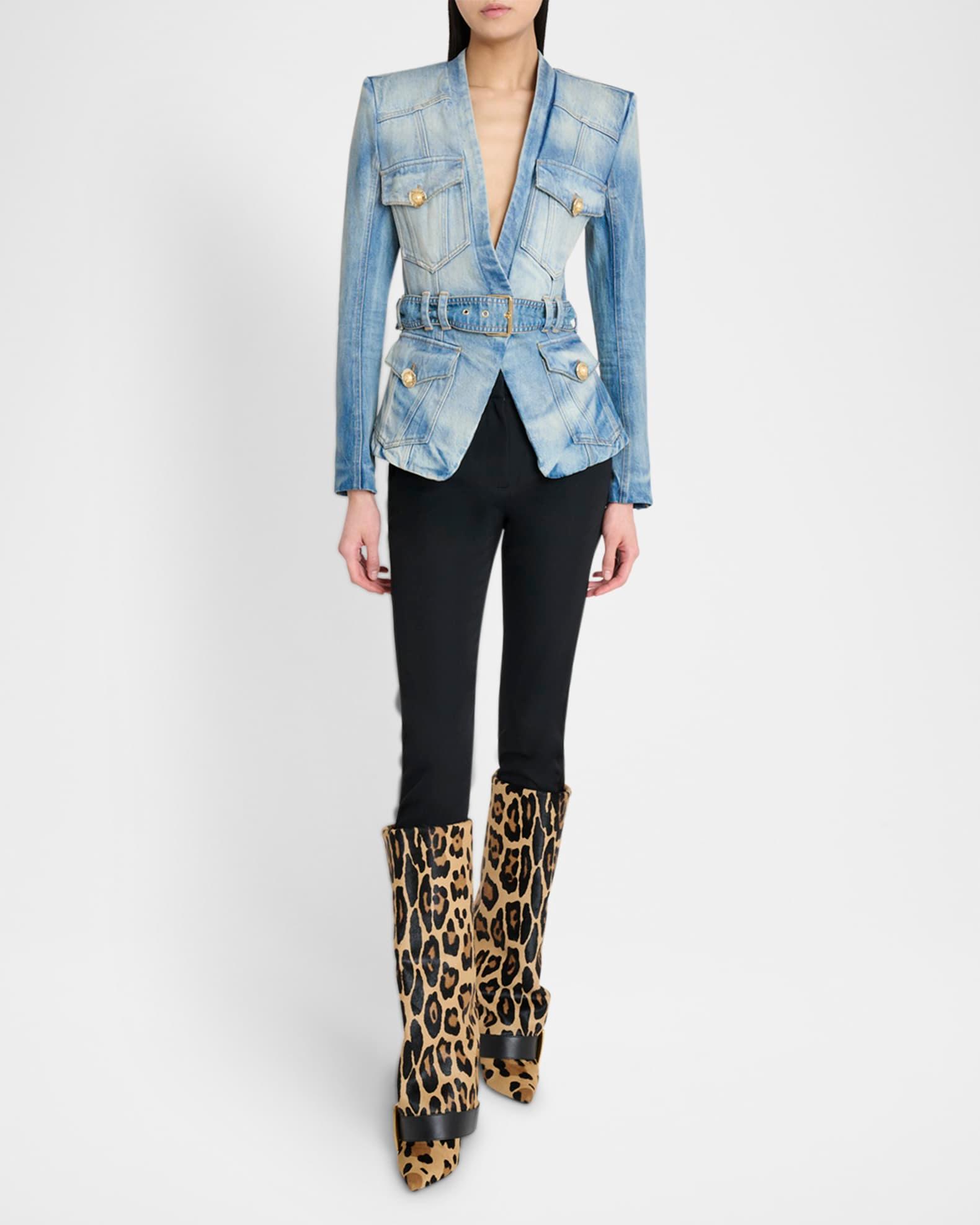 Belted Denim Jacket Product Image