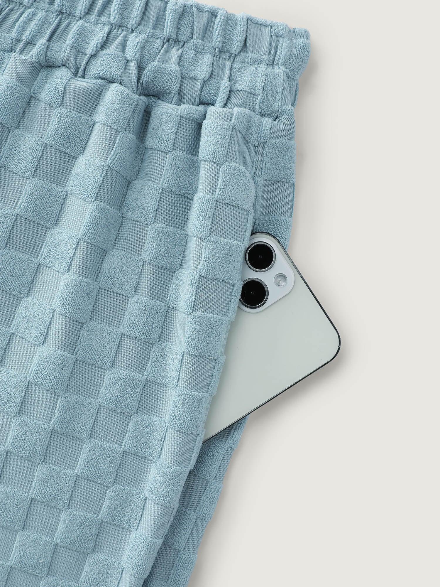 Checkered Textured Co-ord Lounge Set Female Product Image