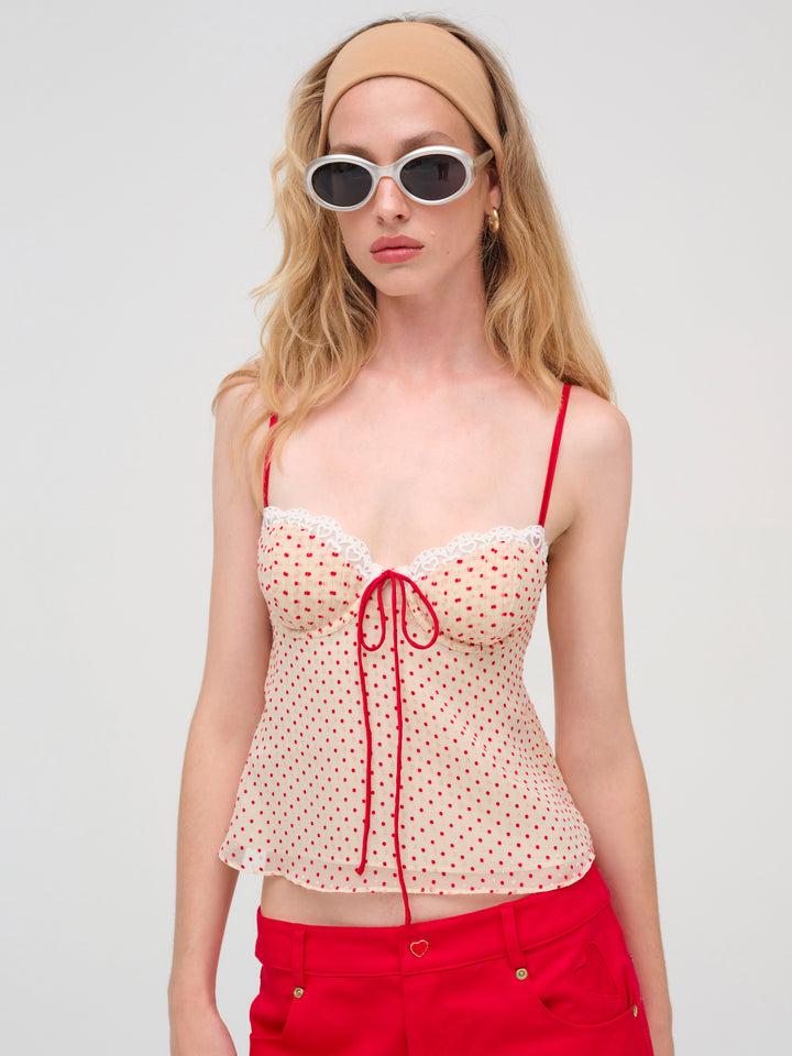 Love Dot Camisole Top — Cream Product Image