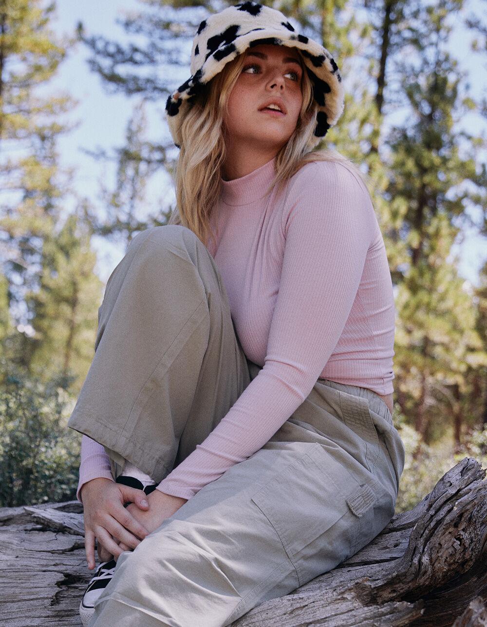 TILLYS Mock Neck Womens Long Sleeve Tee - OFF WHITE Product Image