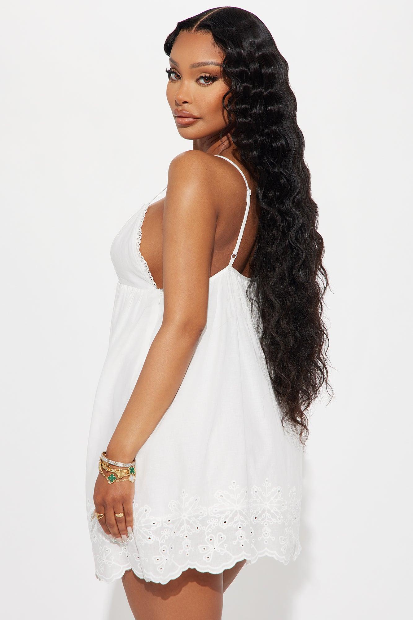 Summer Breeze Eyelet Mini Dress - White Product Image