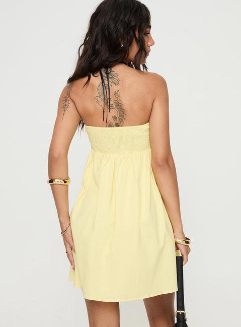 Osment Strapless Mini Dress Lemon Product Image