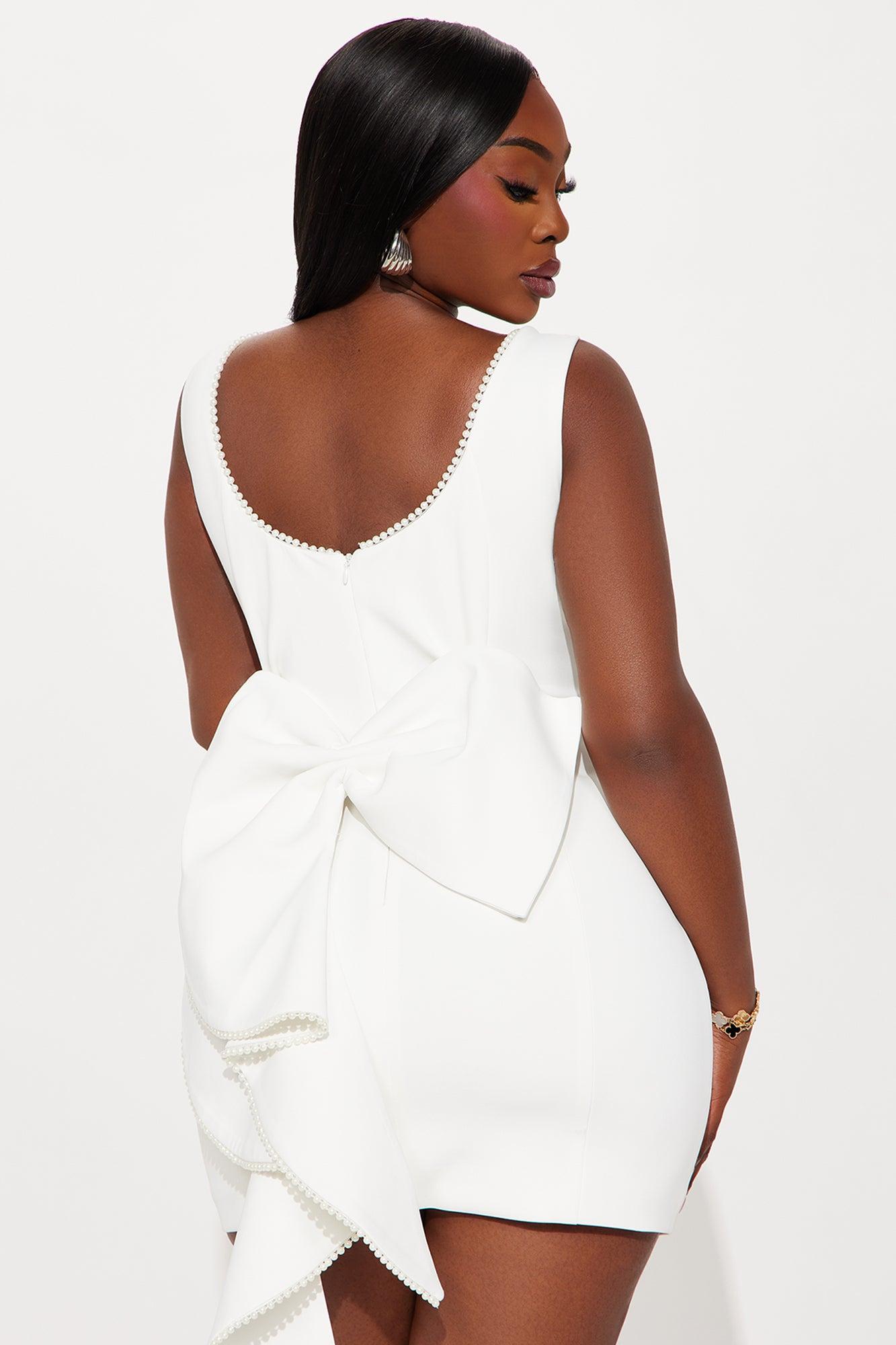 Bride Time Bow Mini Dress - White Female Product Image