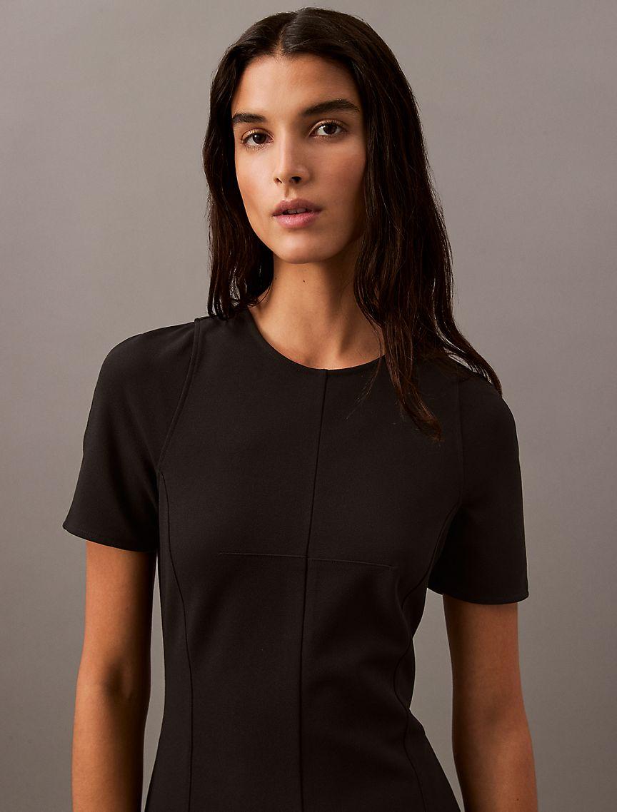 Compact Stretch Crepe Shift Dress Product Image