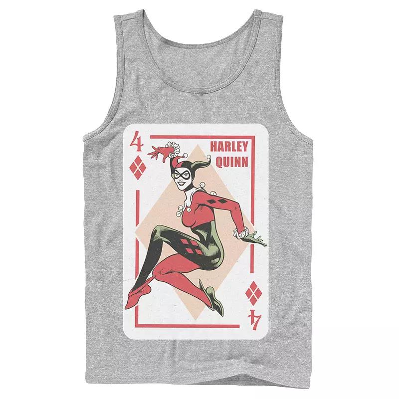 Men's DC Comics Harley Quinn Playing Card Tank Top,  Product Image