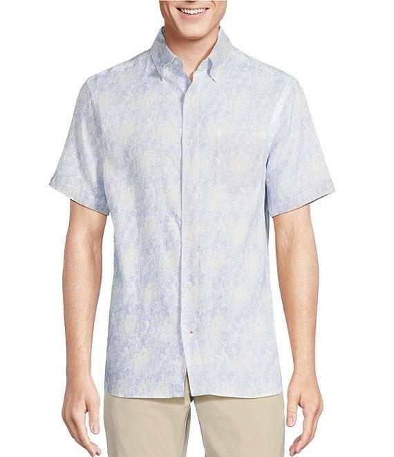 Cremieux Blue Label French Linen Floral Print Short Sleeve Woven Shirt Product Image
