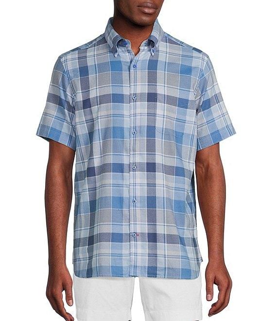 Cremieux Blue Label Medium Plaid Lightweight Oxford Short Sleeve Woven Shirt Product Image