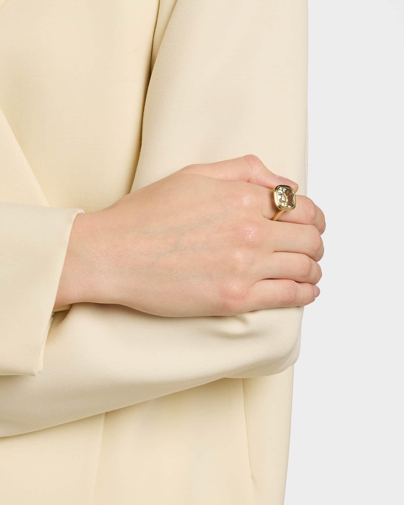 Manhattan 18K Yellow Gold Prasiolite Cushion Ring Product Image