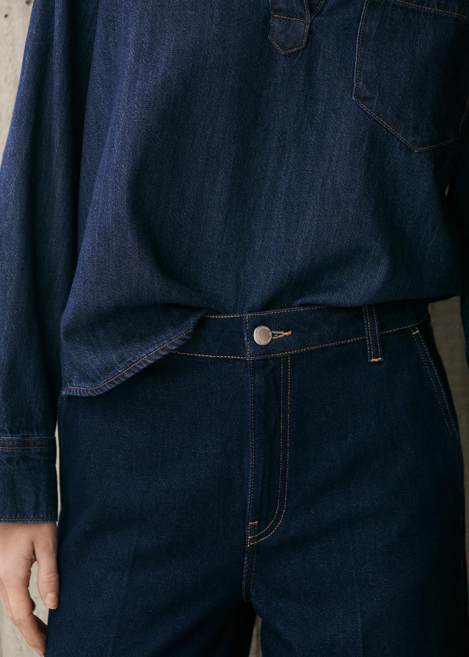 High-rise wideleg rinse-wash jeans - Women | MANGO USA Product Image