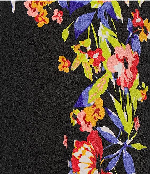 Slim Factor by Investment 3/4 Sleeve Angle Hem Crew Neck Knit Top Product Image