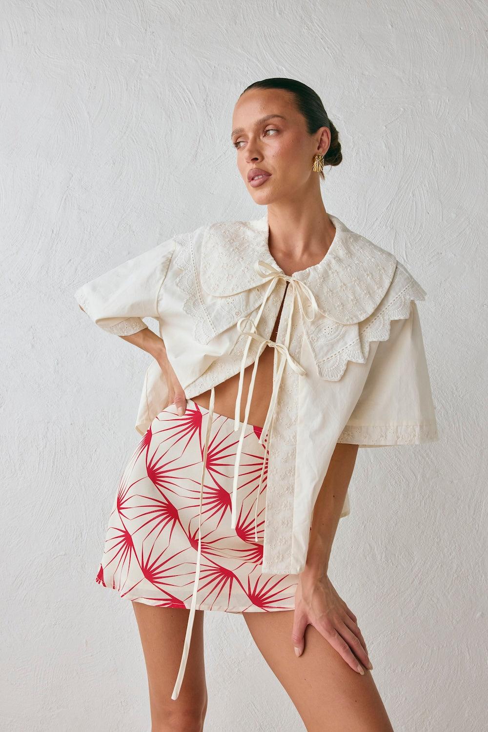 Vintage Lover Bias Cut Mini Skirt Luz Product Image