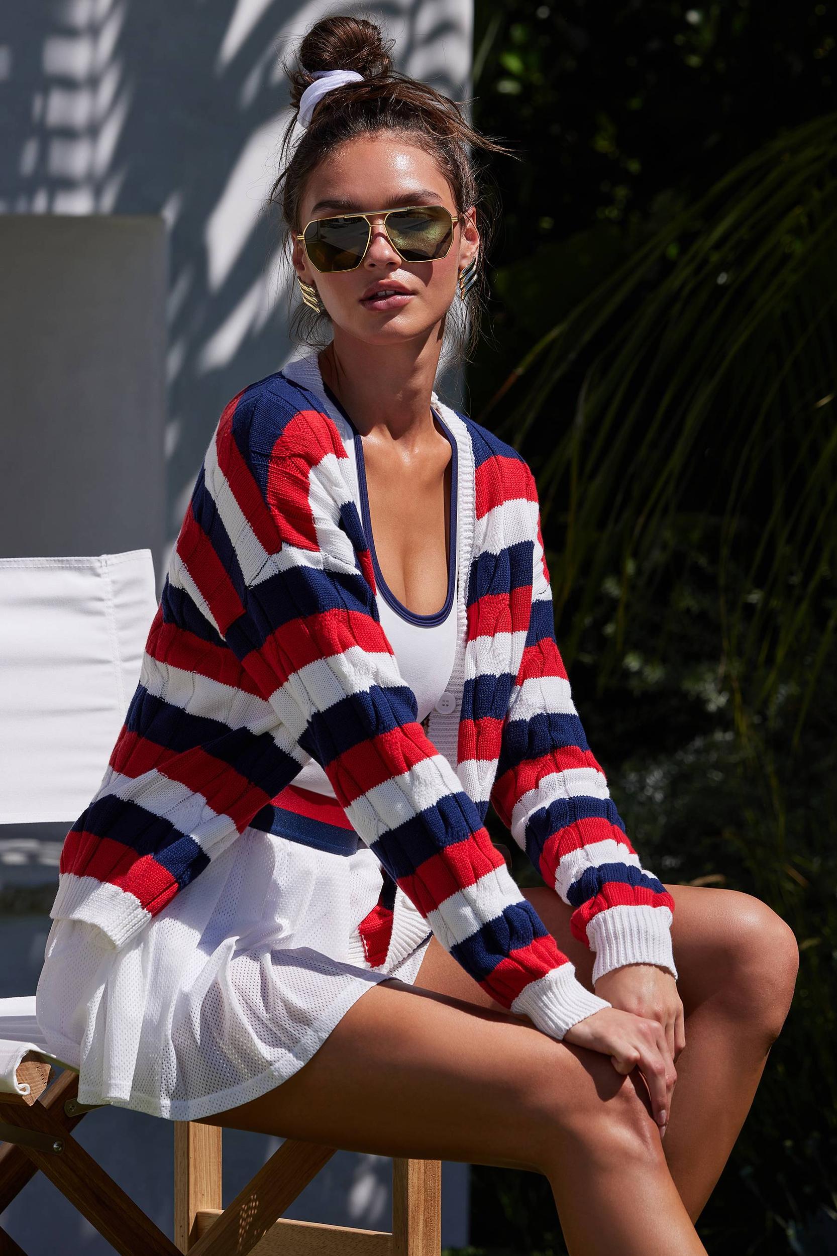 Irina Skirt Cherry Indigo Colorblock Product Image