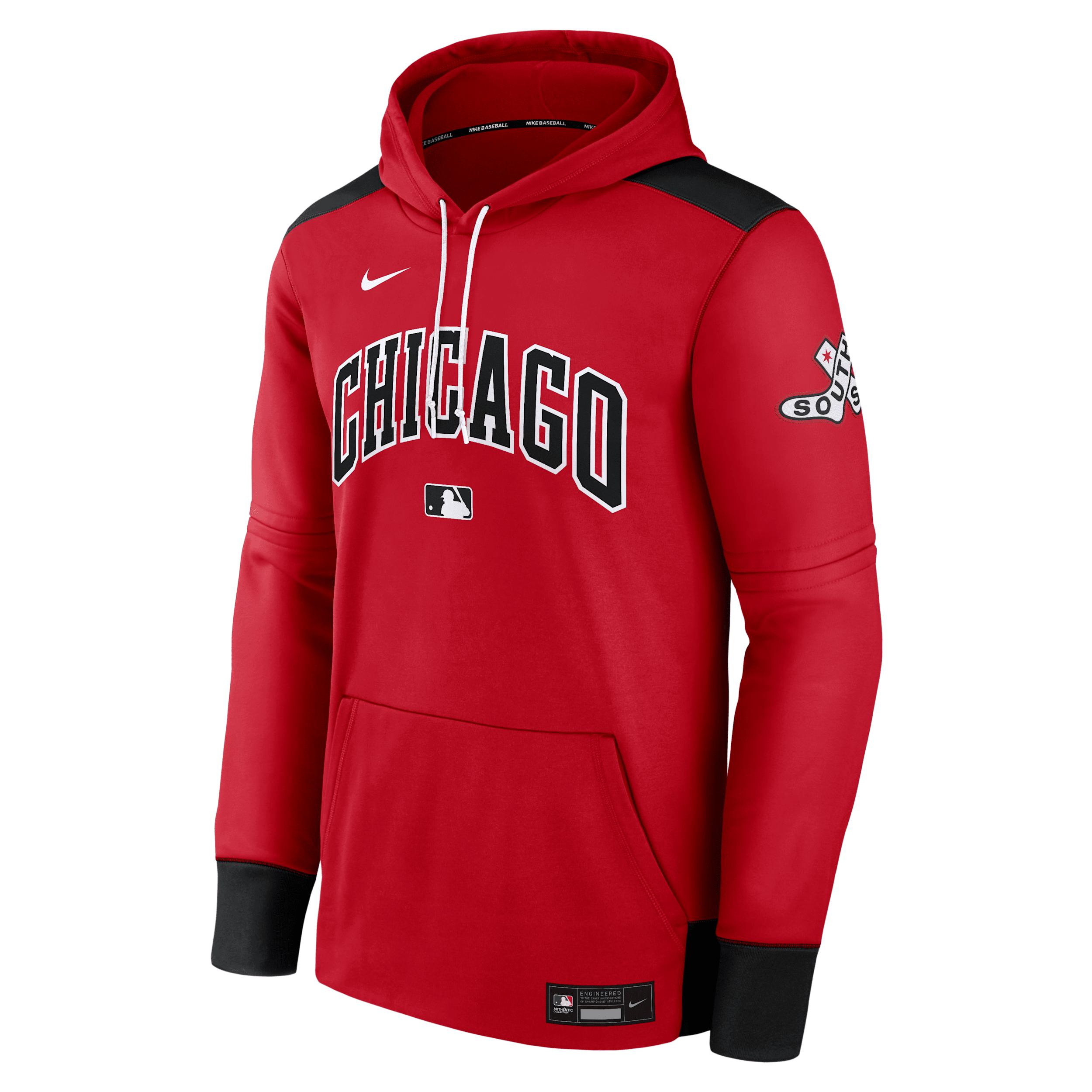 Mens Chicago White Sox Authentic Collection City Connect Nike Therma MLB Pullover Hoodie | NAC399QKRX-BUT Product Image