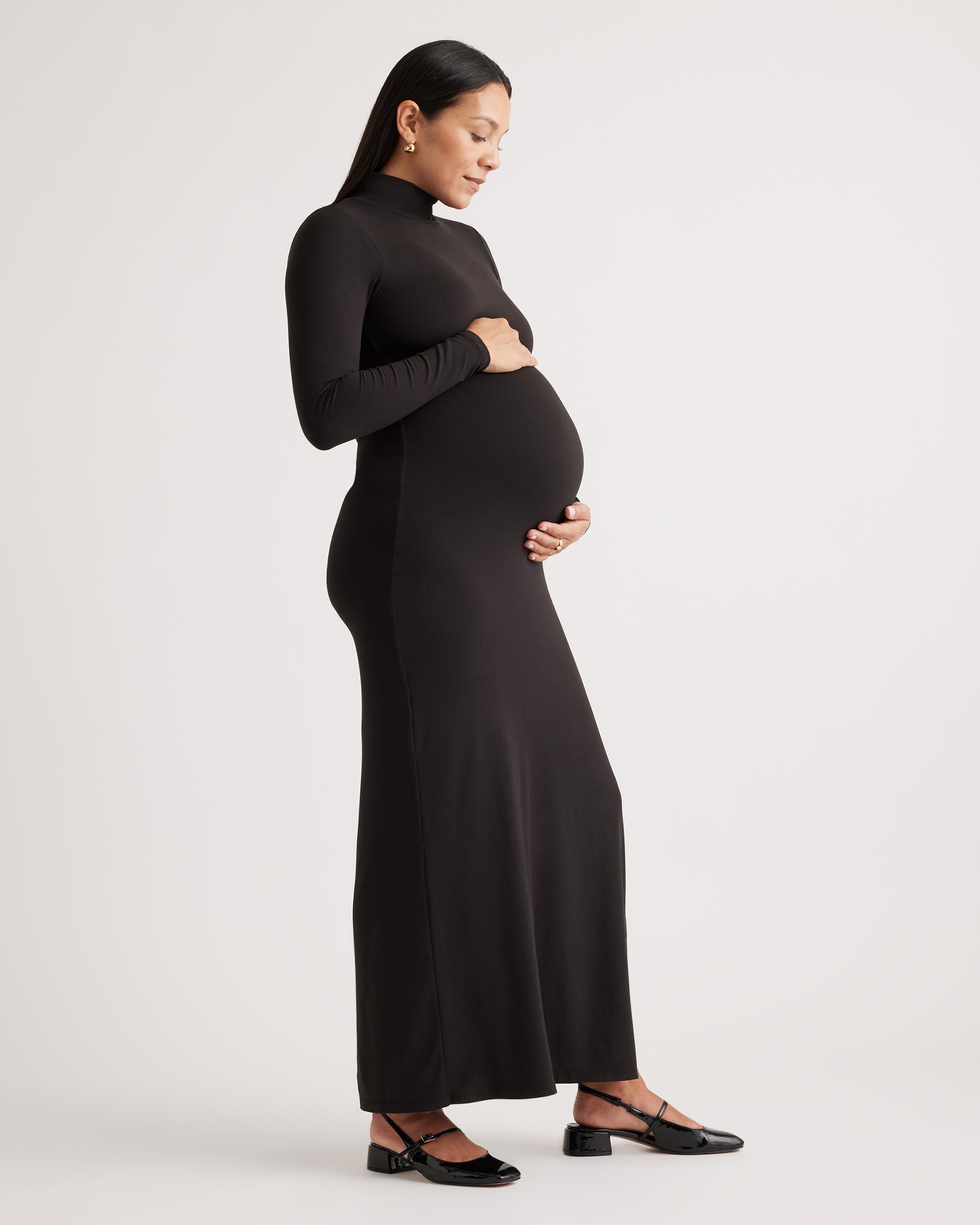 Quince | Women's Recycled Knit Maternity Mock Neck Maxi Dress Recycled Polyester Product Image