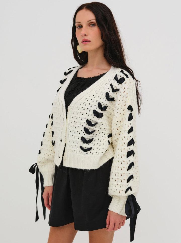 Laurel Oversized Cardigan — Black Product Image