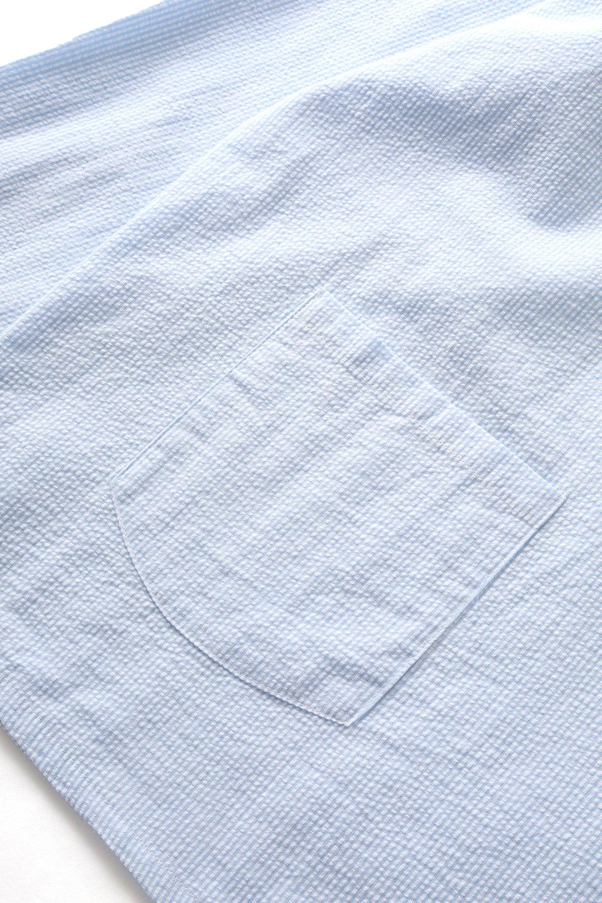 Blacksmith - Long Sleeved Popover Shirt - Blue Seersucker Product Image