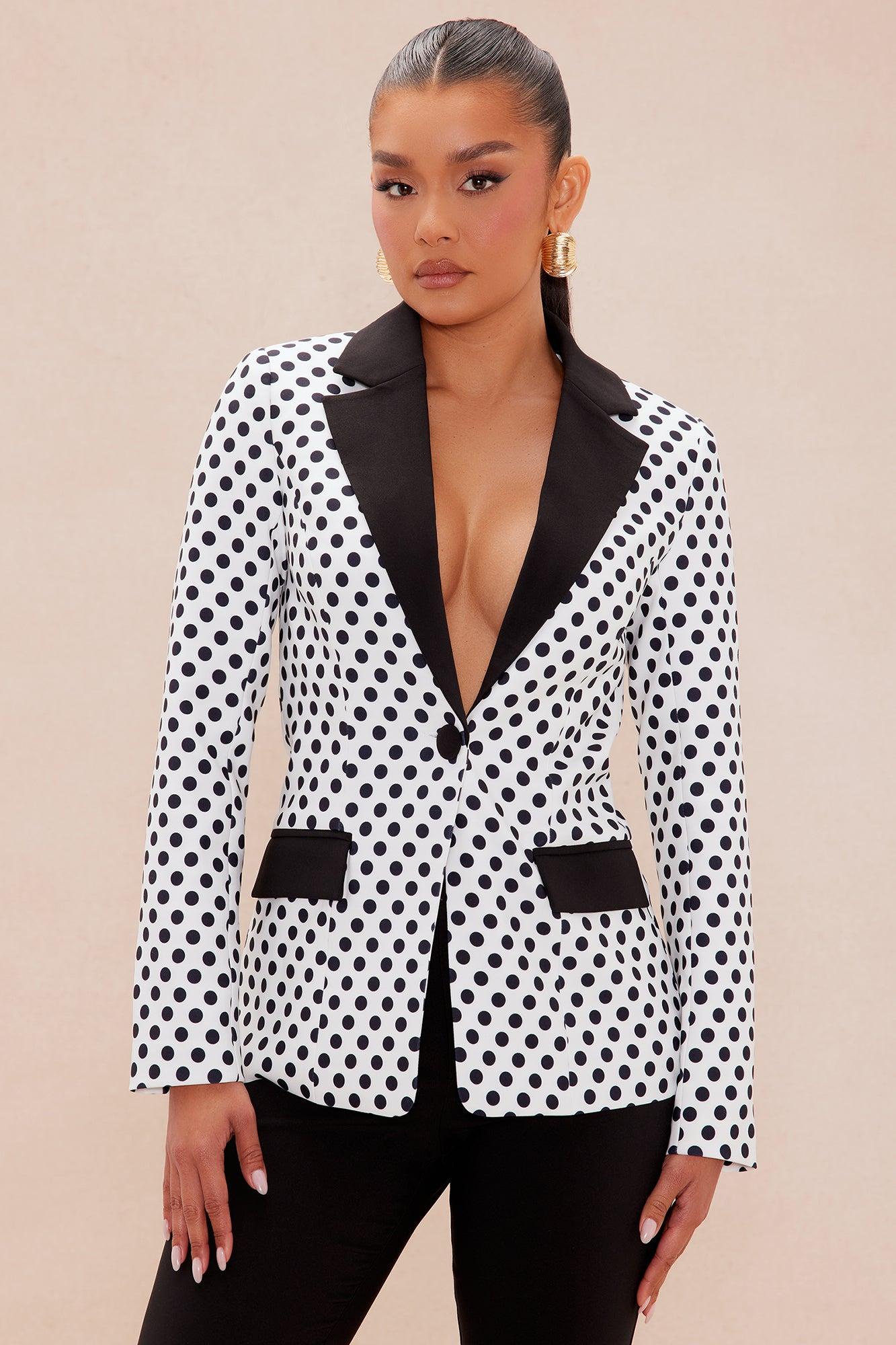 Malia Blazer Suit Set - Black/White Product Image