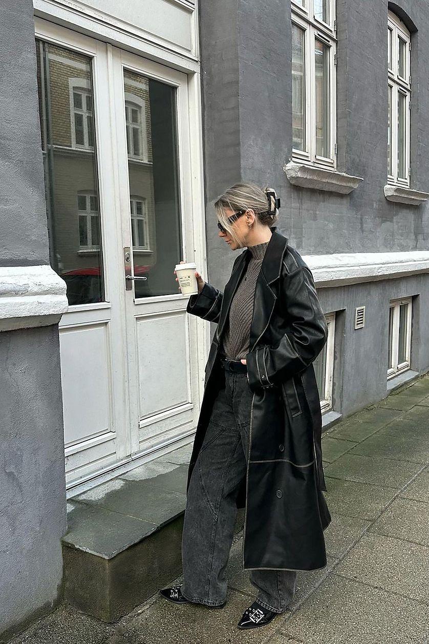 Mid Waist Loose Jeans with Seam Details Grey Product Image