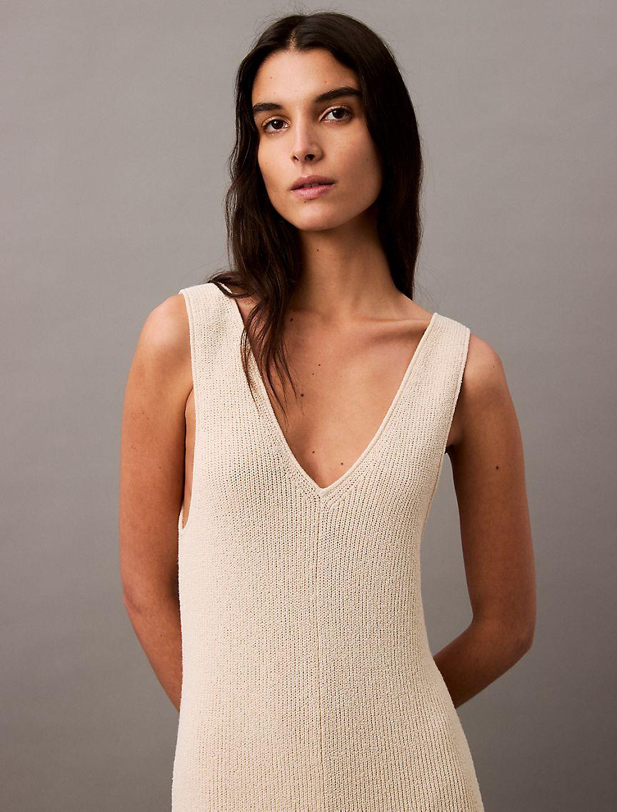 Boucle Ribbed Sleeveless Midi Dress Product Image