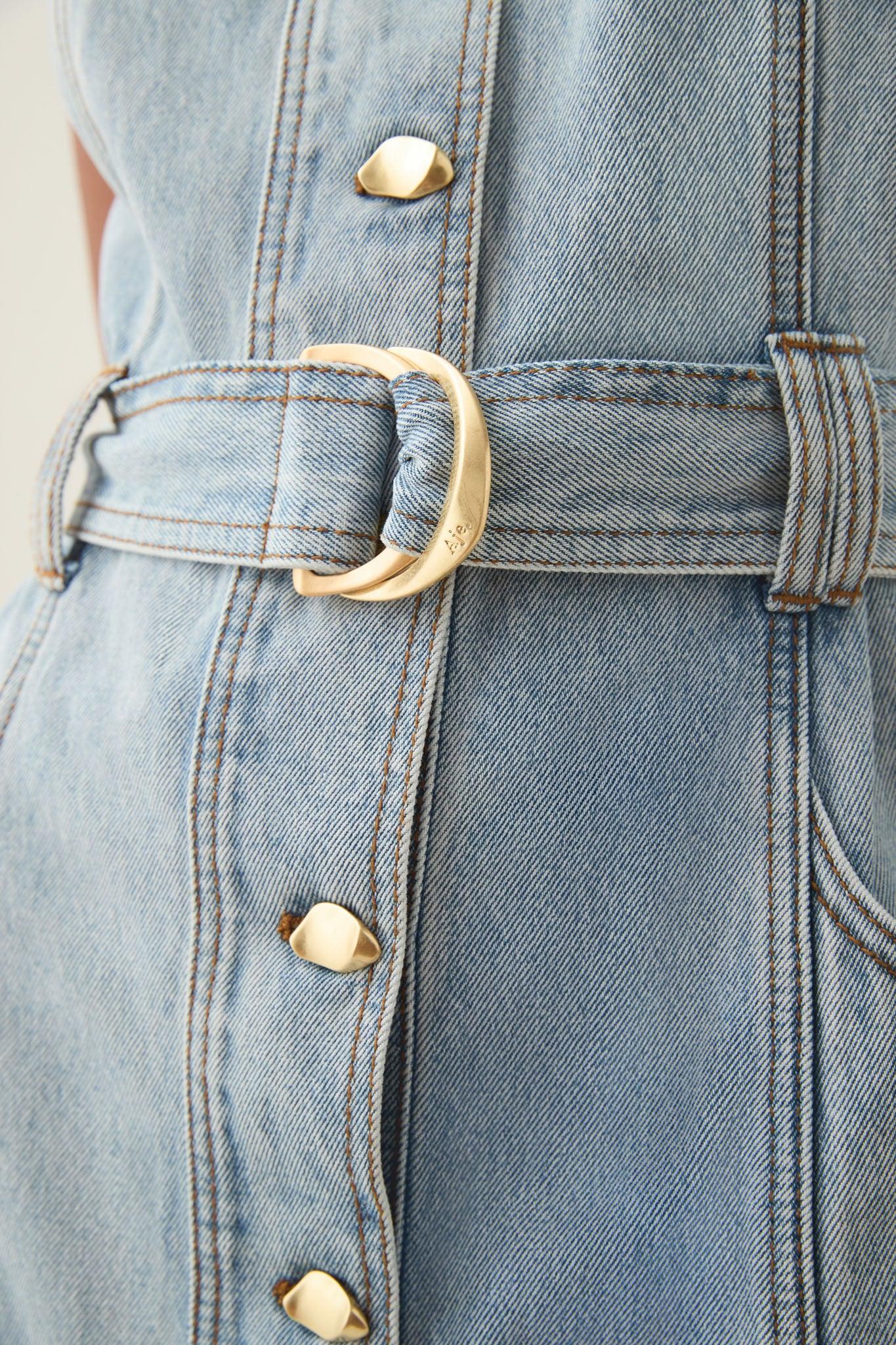 Aura Denim Midi Dress Product Image