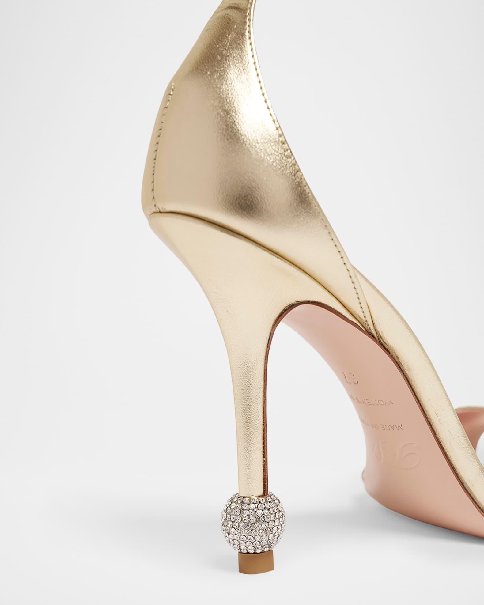 Marlene Leather Crystal-Heel Sandals Product Image