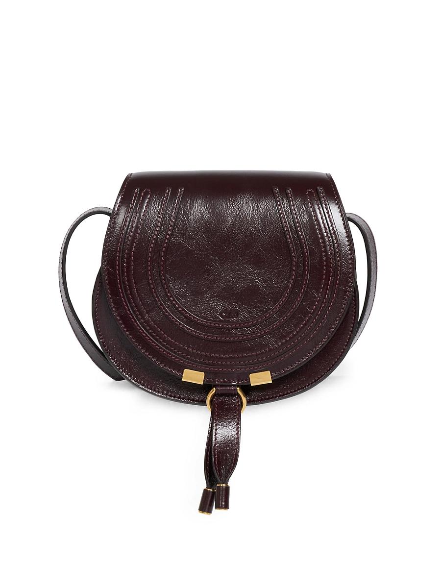Womens Small Marcie Leather Saddle Bag Product Image