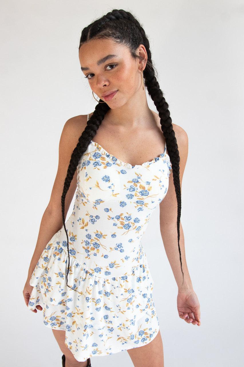 Drop Waist Patterned Mini Dress Product Image