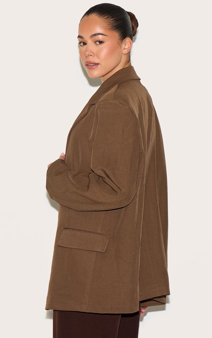 Taupe Seam Detail Structured Oversized Blazer Product Image