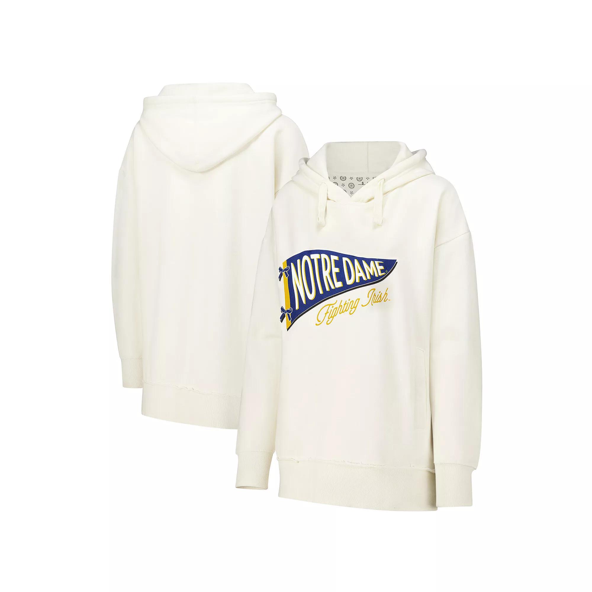 Women's Pressbox  Cream Notre Dame Fighting Irish Marni Pullover Hoodie, Size: 2XL, Beige Product Image