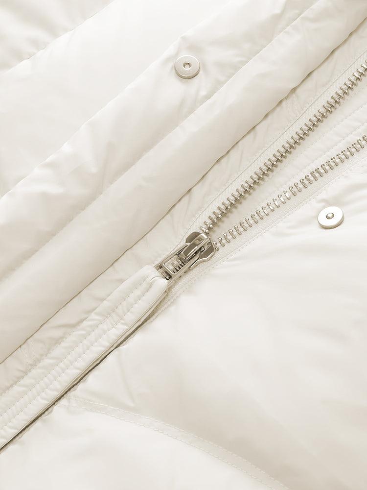 Cocoon Hooded Zip-Up Long Goose Down Coat Product Image