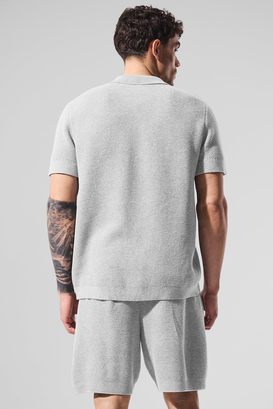 Sports Club Sweater Knit Polo - Athletic Heather Grey Product Image