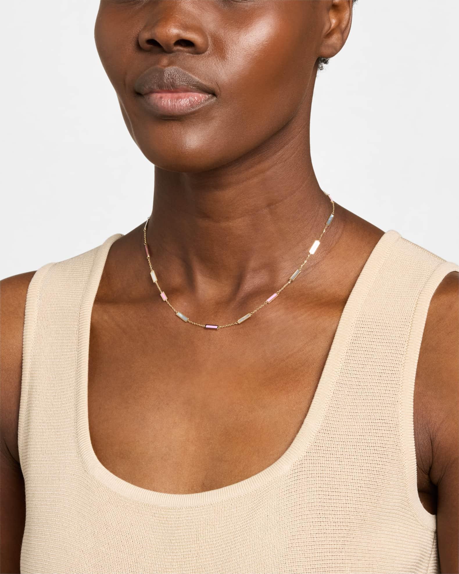 14K Yellow Gold 17-Station Inlay Necklace  Product Image