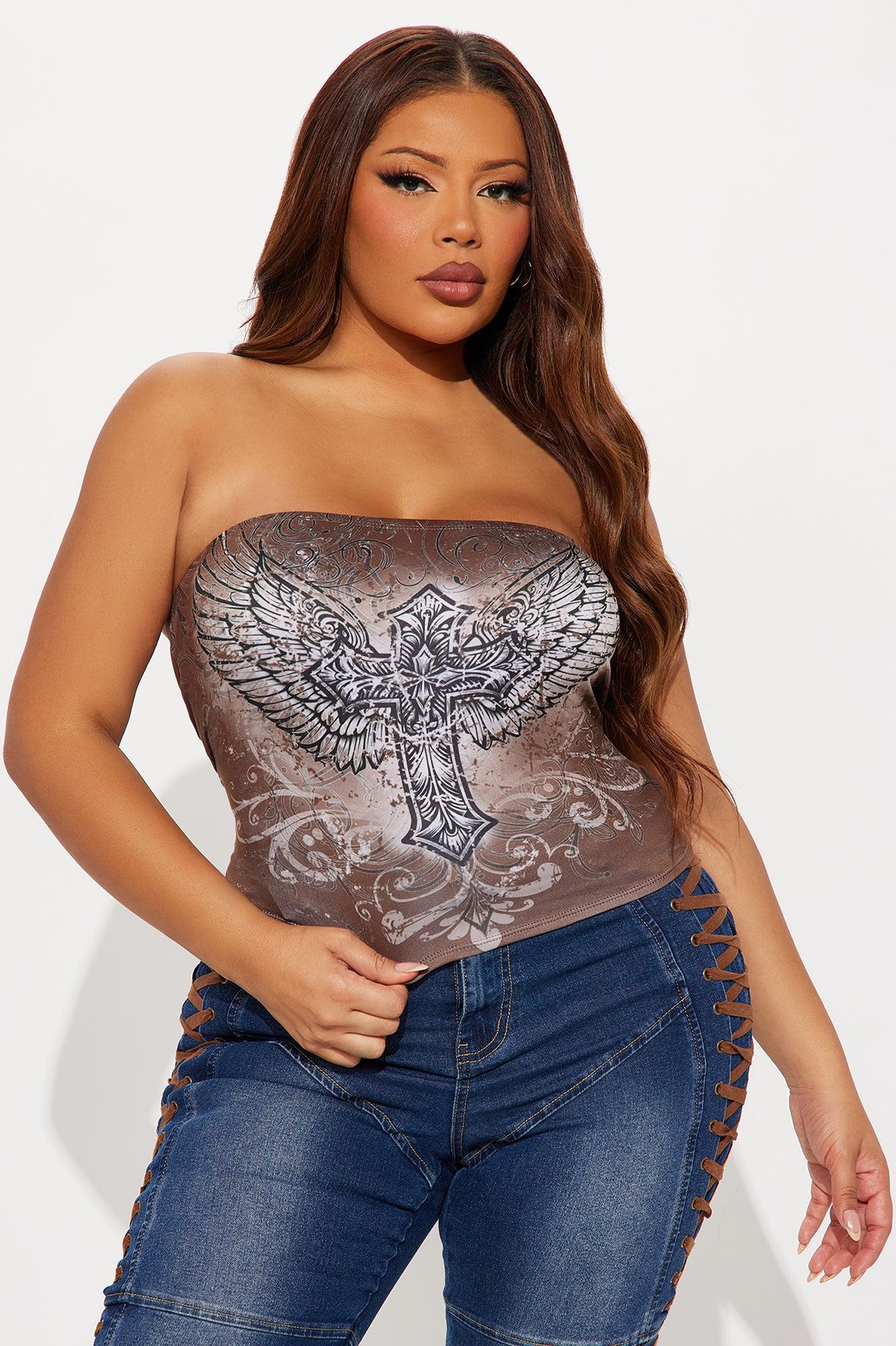 Crossfire Angel Tube Top - Brown Female Product Image