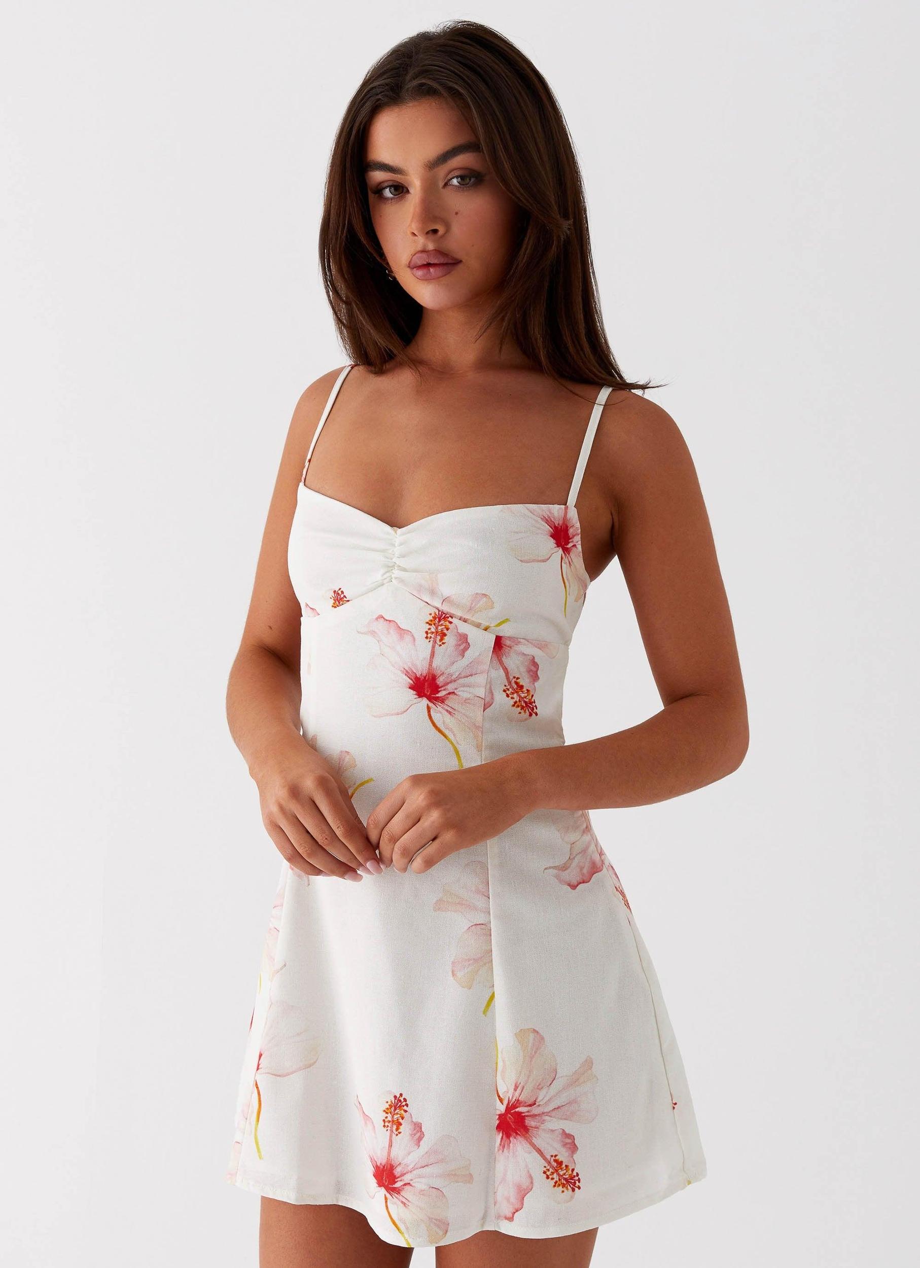 Isra Linen Mini Dress - Camellia Product Image