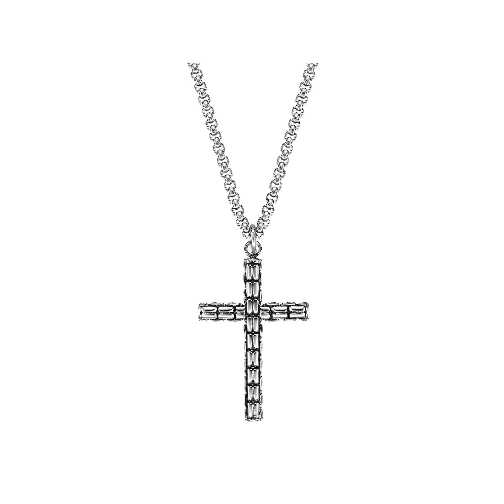 LYNX Men's Stainless Steel Cross Pendant Necklace, Size: 24", Multi Product Image