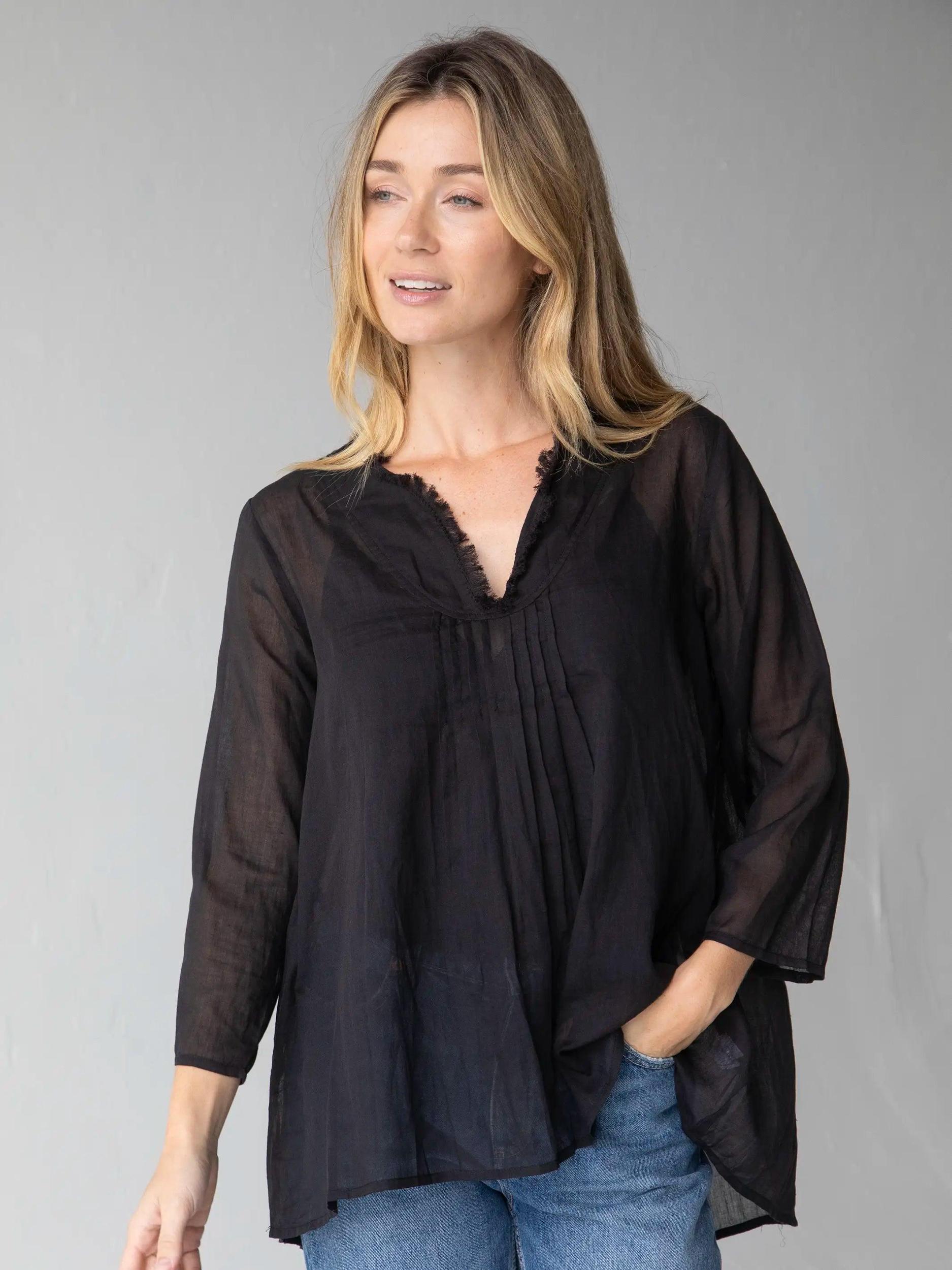 Cotton Tunic-In-A-Bag - Black Product Image