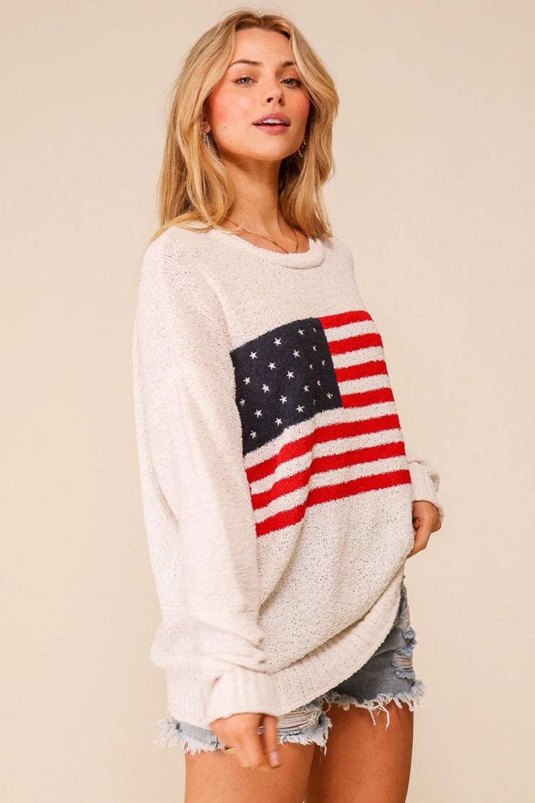 Flag Print Sweater Product Image
