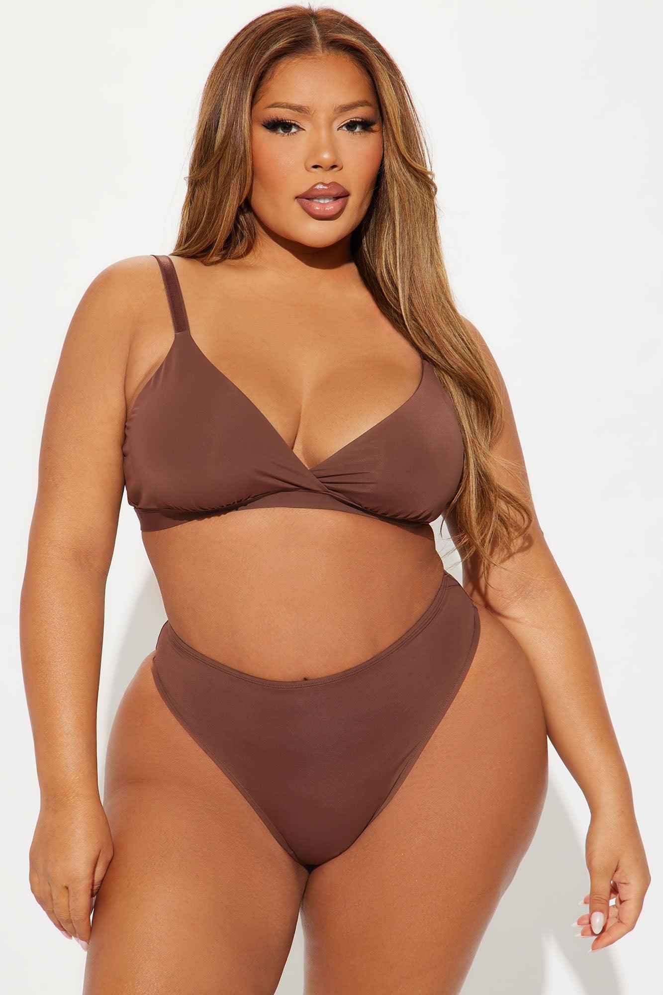 Nova Microfiber Triangle Bralette - Chocolate Product Image