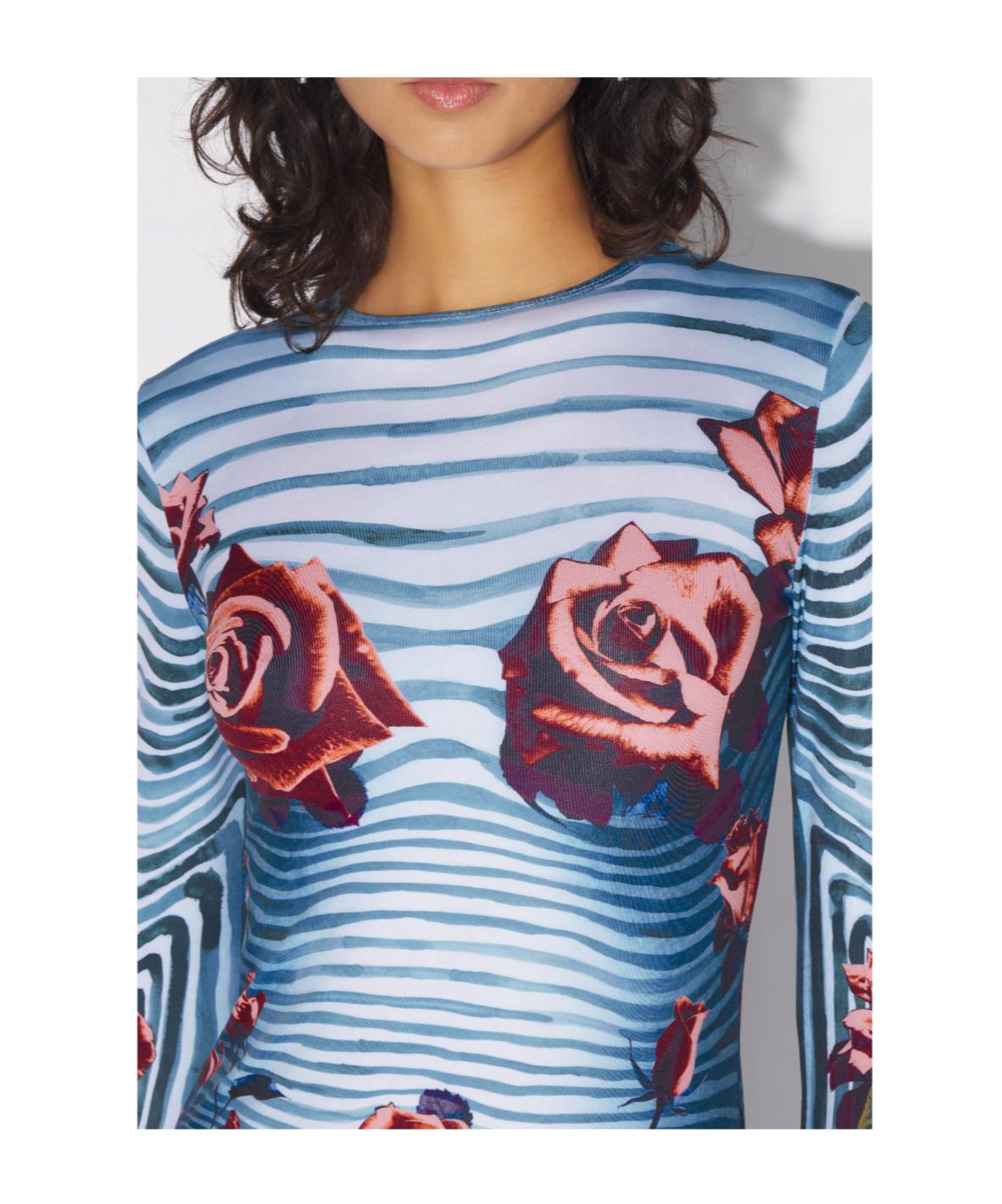 JEAN PAUL GAULTIER Floral Jersey Midi Dress In Blue Product Image