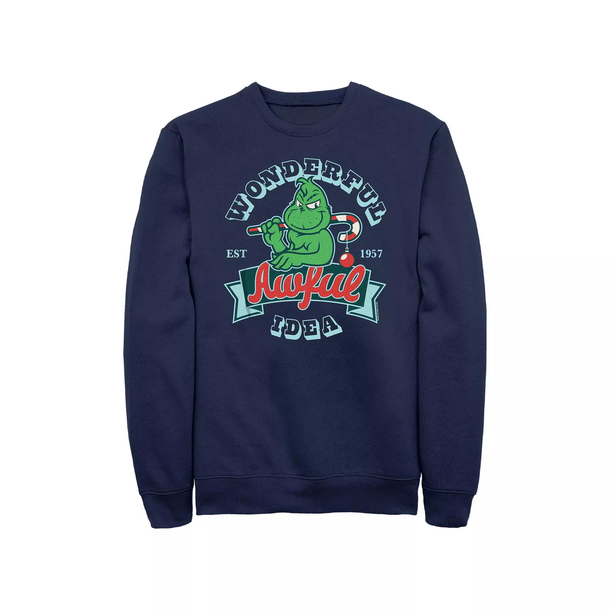 Big & Tall Dr. Seuss Grinch Wonderful Awful Idea Graphic Fleece, Men's,  Product Image