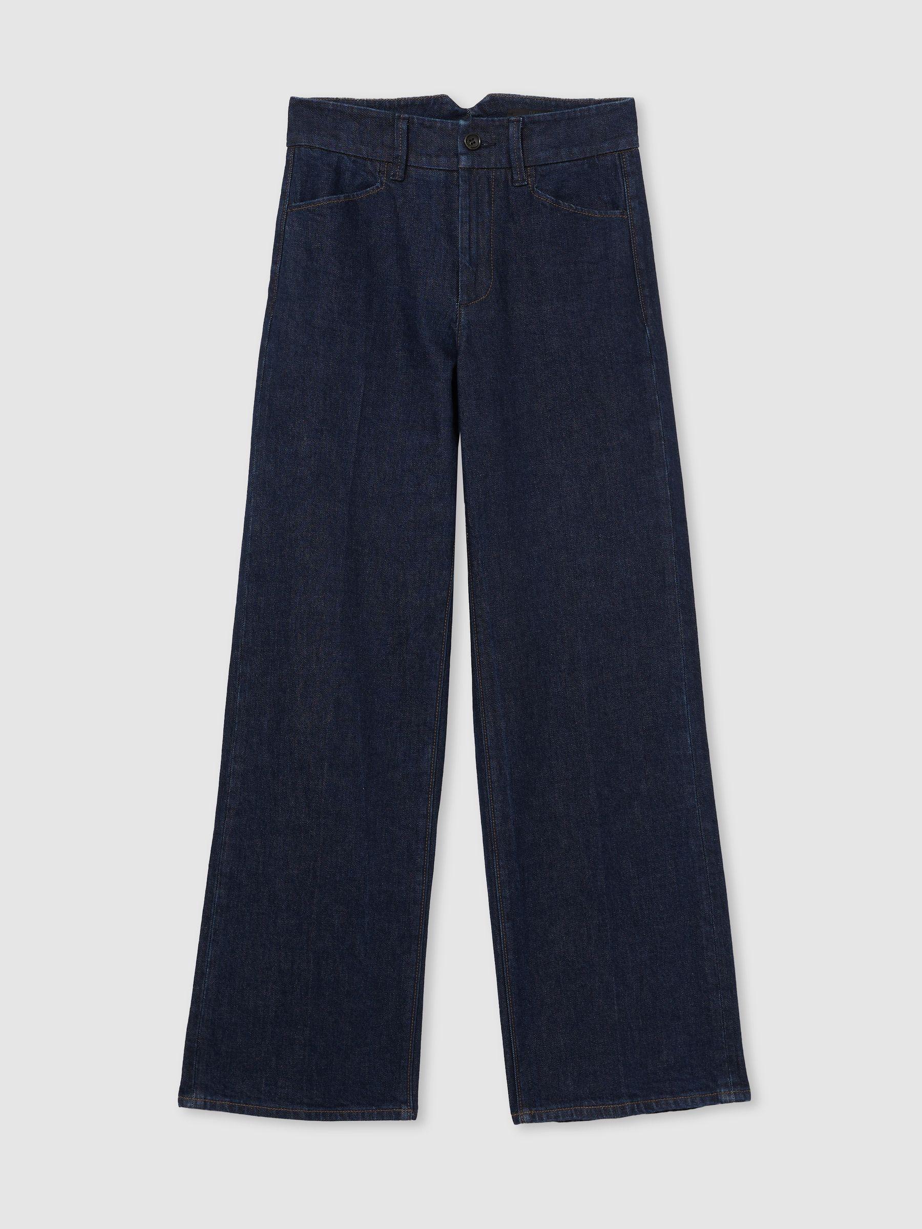Paige Petite Wide-Leg Jeans in Dark Edinburgh Blue Product Image