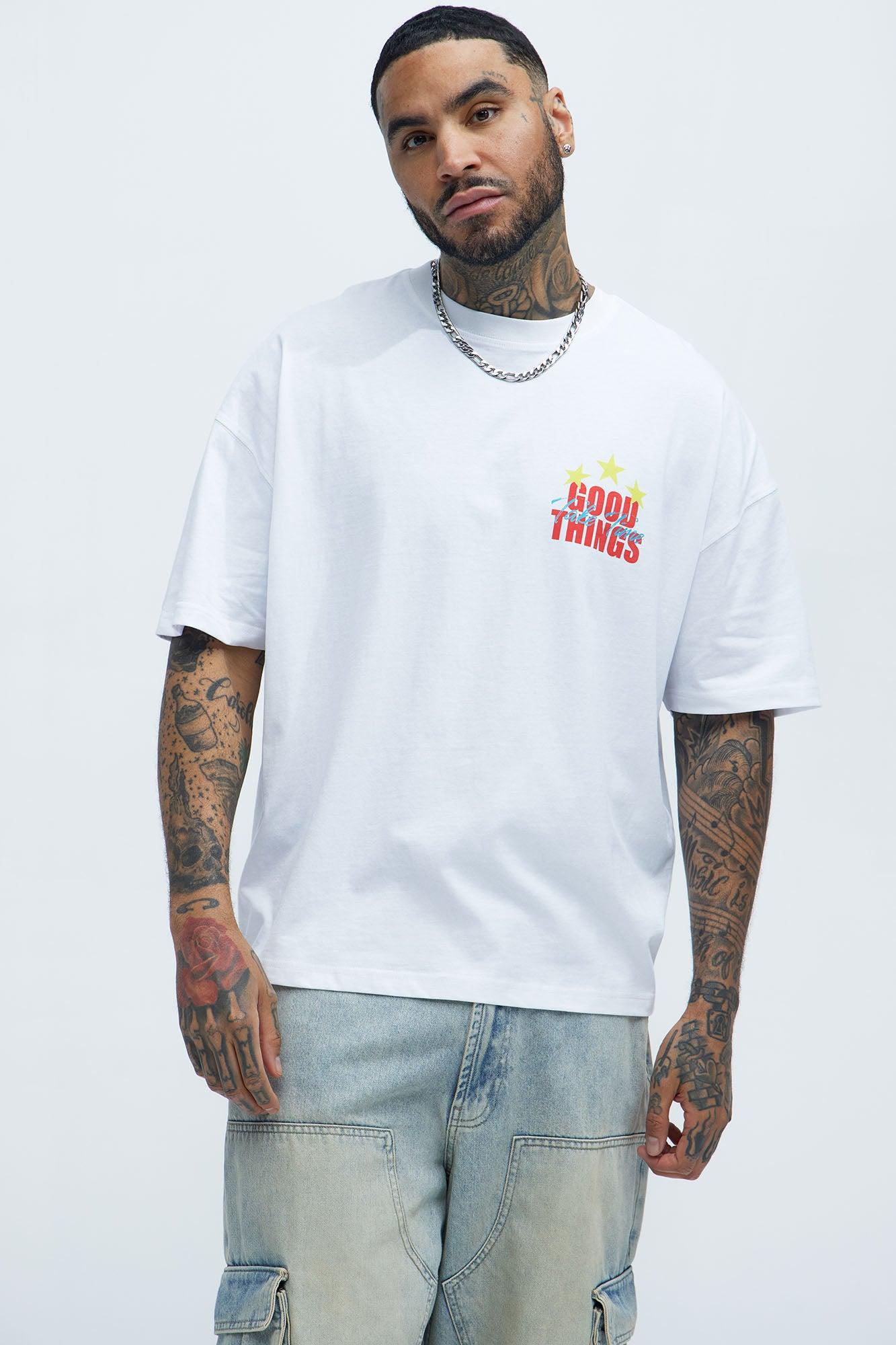 Good Things Come Oversized Short Sleeve Tee - White Product Image