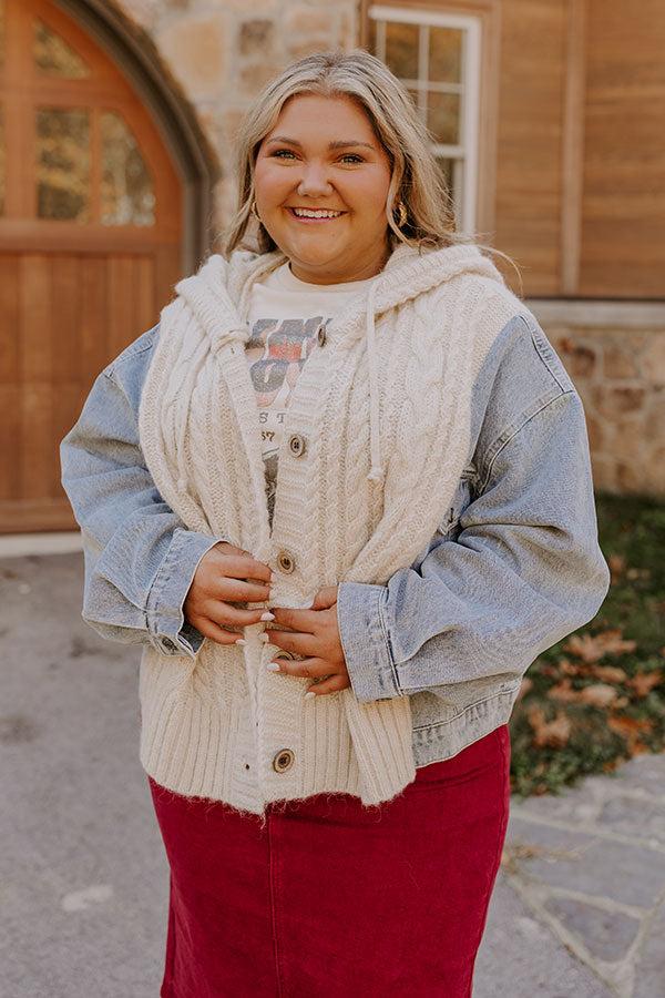 Crisp And Cozy Cable Knit Sweater Curves Product Image